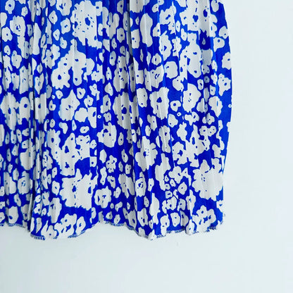 Jupe plissée imprimé bleu femme