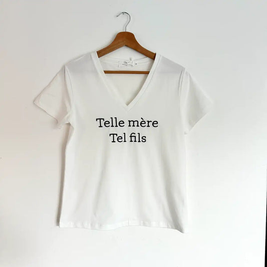 T-shirt « Telle mère tel fils »  blanc femme