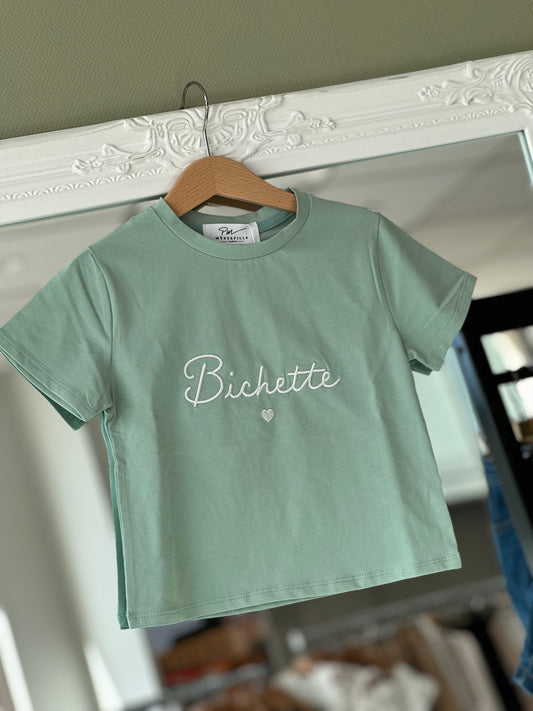 T-shirt « Bichette »fille vert