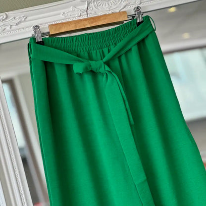 Pantalon fluide vert femme