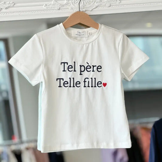 T-shirt « Tel père telle fille » blanc fille