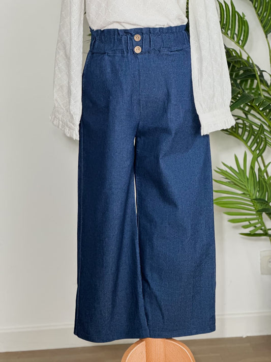 Jean large taille élastique enfant