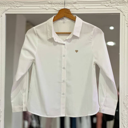 Chemise blanche coeur doré enfant