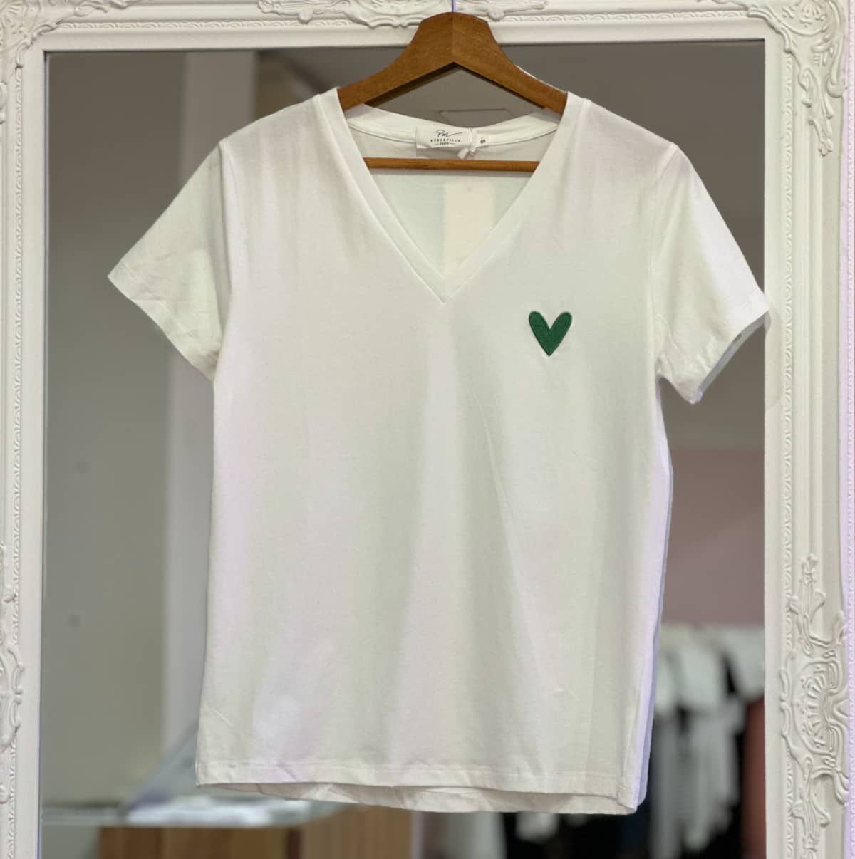 T-shirt cœur vert FEMME