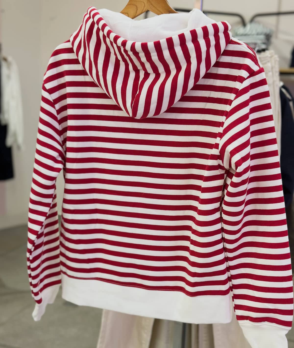 Sweat marinière rouge femme