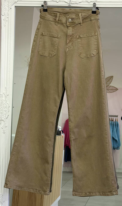 Jean large beige