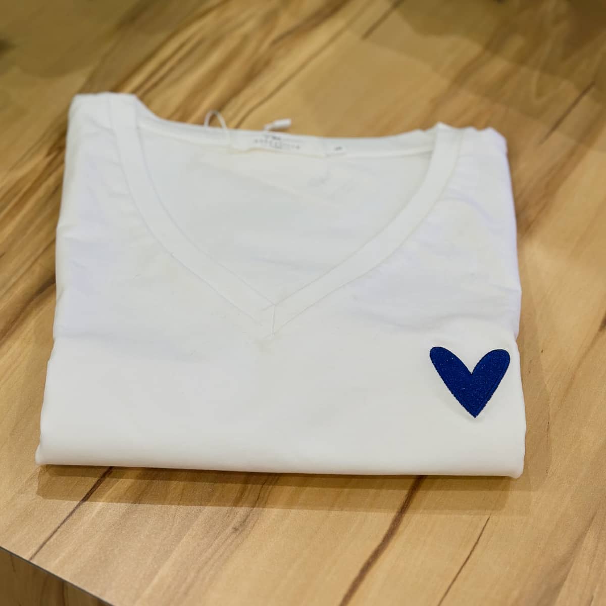 T-shirt cœur bleu FEMME