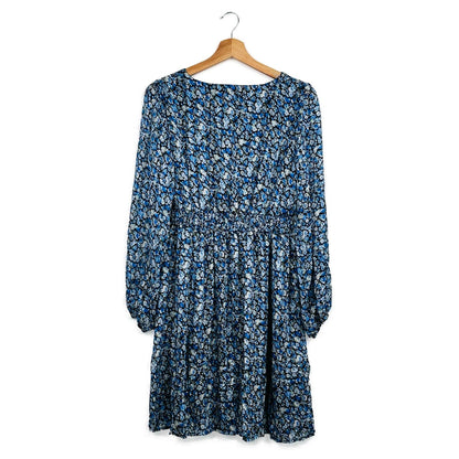 Robe courte imprimé fleurs Bleues femme
