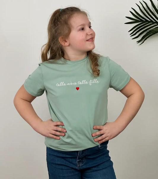 T-shirt « Telle mère telle fille » vert ENFANT