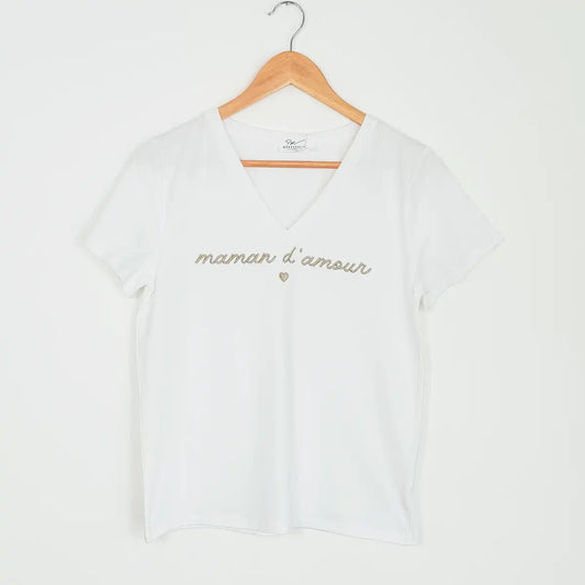 T-shirt « Maman d’amour » doré